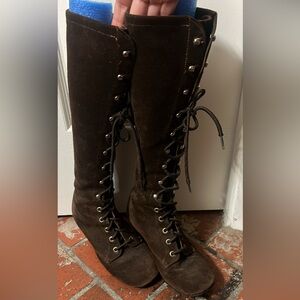 Brown Lace-Up Women's Boots